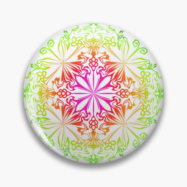 Item preview, Floral botanical mandala, flower of life, red, pink, orange, yellow, green, rainbow bohemian mandala  designed and sold by hollycooper.