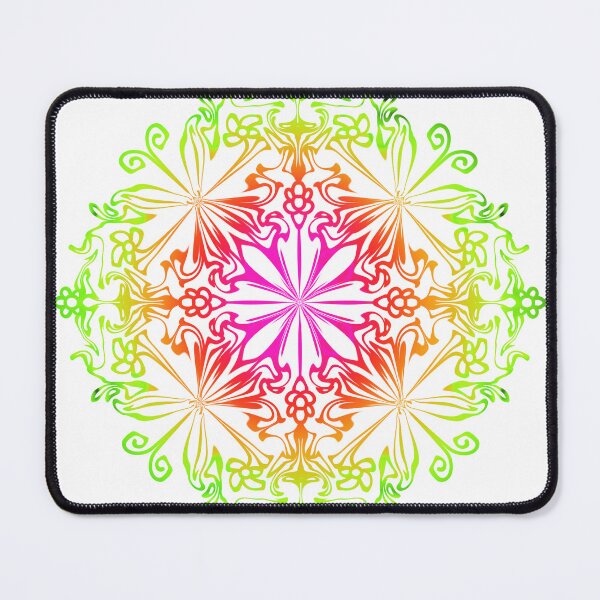 Item preview, Floral botanical mandala, flower of life, red, pink, orange, yellow, green, rainbow bohemian mandala  designed and sold by hollycooper.