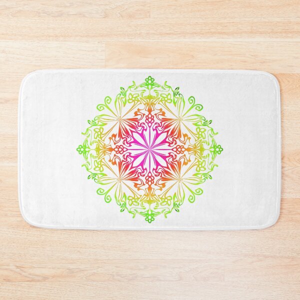 Item preview, Floral botanical mandala, flower of life, red, pink, orange, yellow, green, rainbow bohemian mandala  designed and sold by hollycooper.