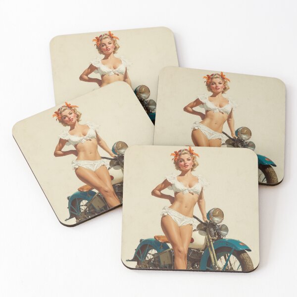 Item preview, Vintage Motorcycle Pin-Up designed and sold by paulosully.