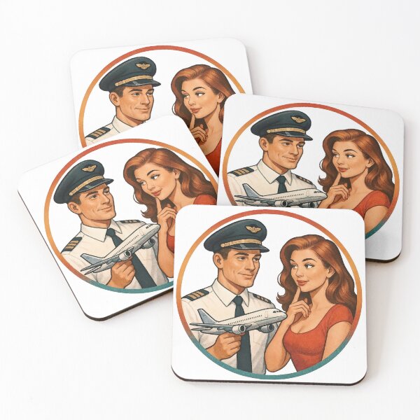 Item preview, Pilot and woman planning a trip with airplane model designed and sold by Creative88Art.