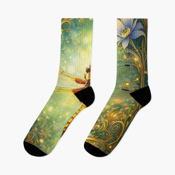 Item preview, Golden Dragonfly in Glowing Garden designed and sold by cuprum.