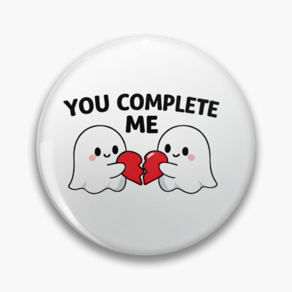 Item preview, Cute Ghost Couple “You Complete Me” – Romantic Valentine Heart Design designed and sold by Design by Anthony .