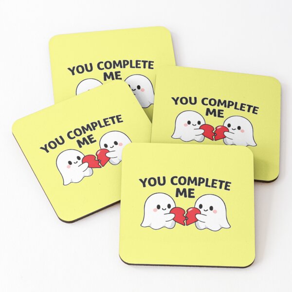 Item preview, Cute Ghost Couple “You Complete Me” – Romantic Valentine Heart Design designed and sold by Design by Anthony .
