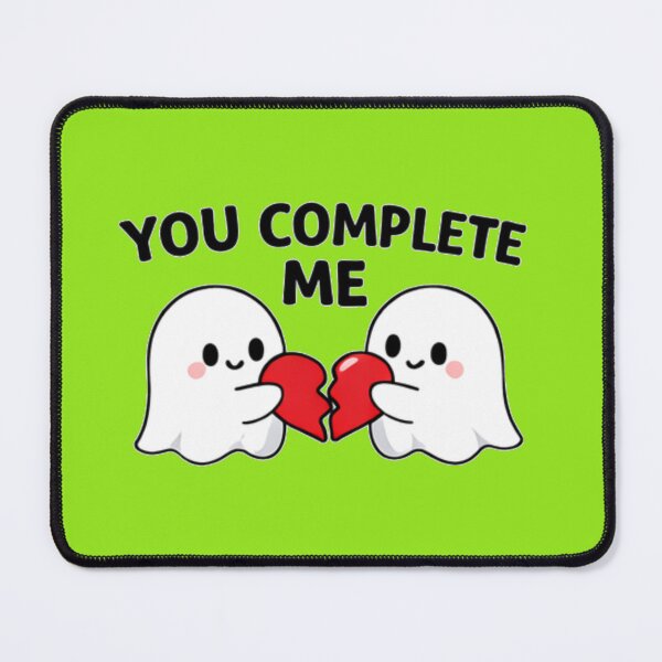 Item preview, Cute Ghost Couple “You Complete Me” – Romantic Valentine Heart Design designed and sold by Design by Anthony .