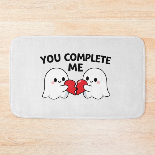 Item preview, Cute Ghost Couple “You Complete Me” – Romantic Valentine Heart Design designed and sold by Design by Anthony .