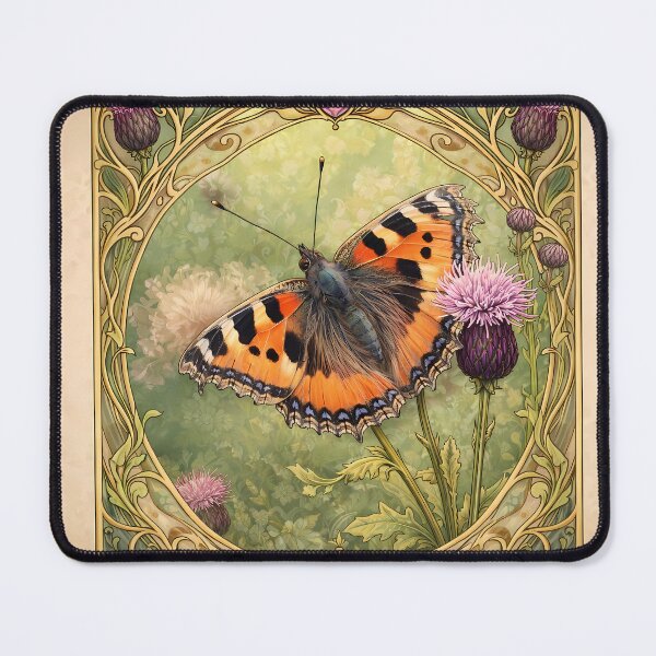 Item preview, Butterfly and Thistle Art Nouveau designed and sold by cuprum.