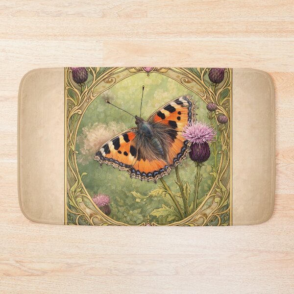 Item preview, Butterfly and Thistle Art Nouveau designed and sold by cuprum.