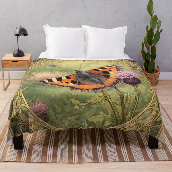 Item preview, Butterfly and Thistle Art Nouveau designed and sold by cuprum.