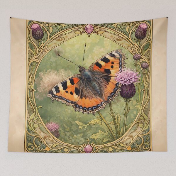 Item preview, Butterfly and Thistle Art Nouveau designed and sold by cuprum.