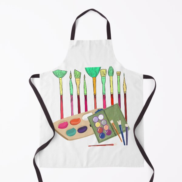 Item preview, Colorful Art Brushes and Paint Palette Illustration designed and sold by GoldenSparkleShop.