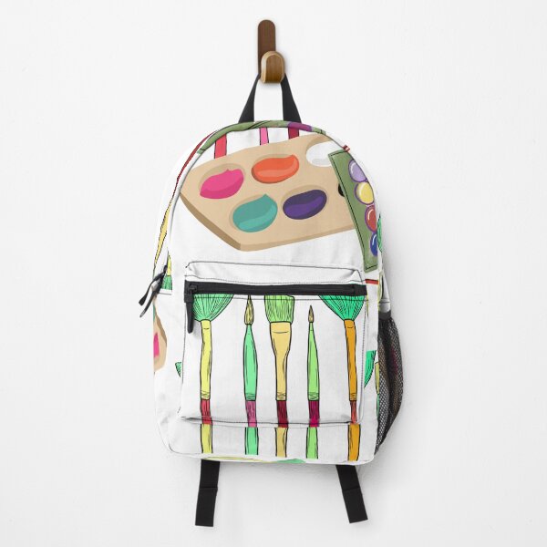 Item preview, Colorful Art Brushes and Paint Palette Illustration designed and sold by GoldenSparkleShop.