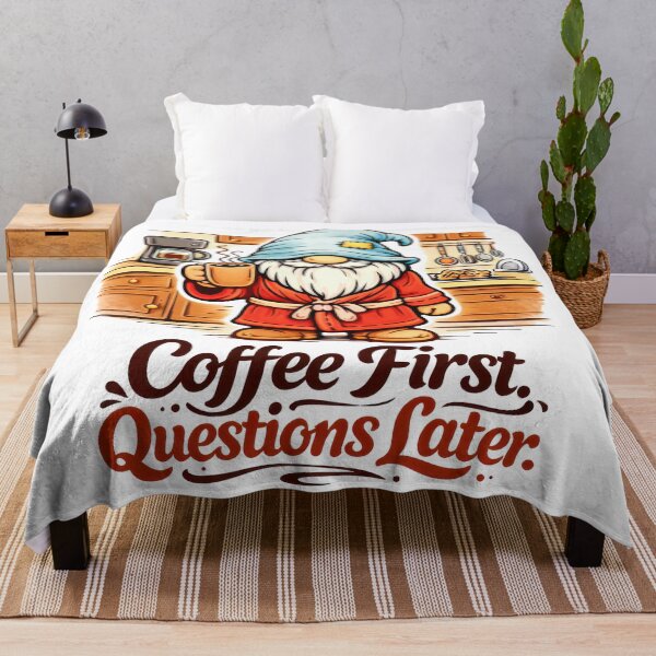 Item preview, Coffee First, Questions Later Gnome designed and sold by Moriarty's Digital Visions.