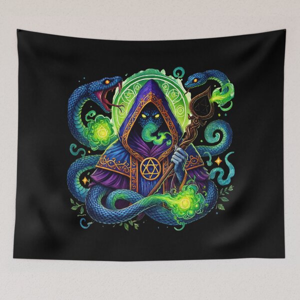 Item preview, The Serpent Sorcerer of the Veiled Sigil designed and sold by TheInkRaven.