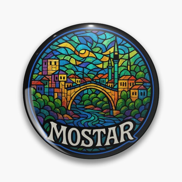 Item preview, Mostar Bosnia And Herzegovina Stained Glass Art designed and sold by TomFrontierArt.