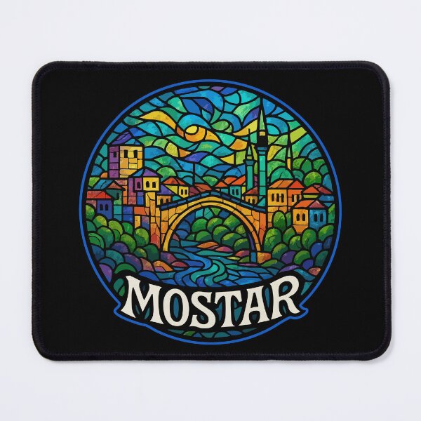 Item preview, Mostar Bosnia And Herzegovina Stained Glass Art designed and sold by TomFrontierArt.