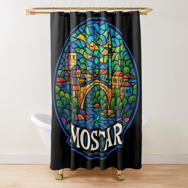 Item preview, Mostar Bosnia And Herzegovina Stained Glass Art designed and sold by TomFrontierArt.