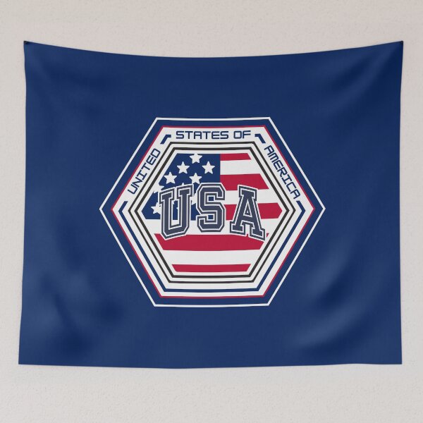 Item preview, United States or America USA Flag Hexagon Emblem – Bold Red White and Blue Patriotic Design for Veterans, Military Families, and Proud Americans designed and sold by GFamilyC.