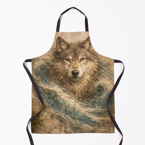 Item preview, Ancient Wolf and Waves Fresco designed and sold by wavewolfpt.