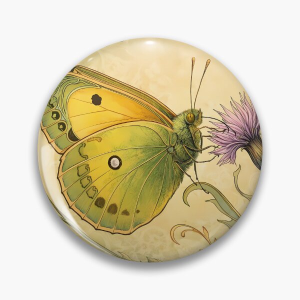 Item preview, Butterfly and Thistle Art Nouveau designed and sold by cuprum.
