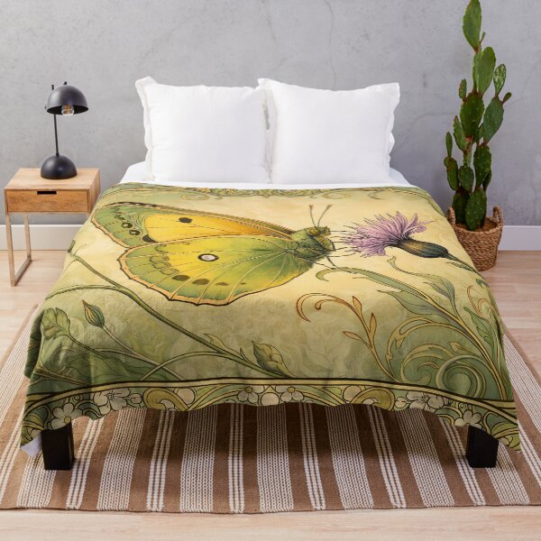 Item preview, Butterfly and Thistle Art Nouveau designed and sold by cuprum.