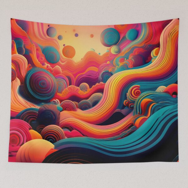 Item preview, Colorful Wallcovering Tapestry, duvet cover, throw blanket, shower curtain designed and sold by CharlottePlaceArt.