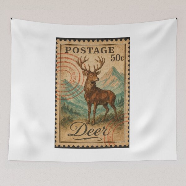 Item preview, Deer Postage Stamp – Vintage Nature Collectible designed and sold by ForeverPrintsOK.