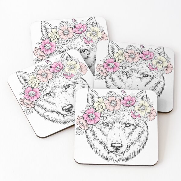 Item preview, Mystical Wolf Princess – Female Wolf in Fog & Flowers Art for Nature & Fantasy Lovers designed and sold by LazyButGenius.