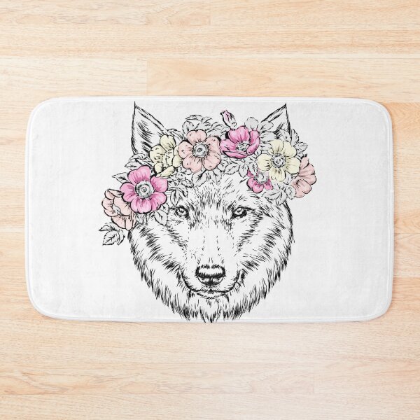 Item preview, Mystical Wolf Princess – Female Wolf in Fog & Flowers Art for Nature & Fantasy Lovers designed and sold by LazyButGenius.