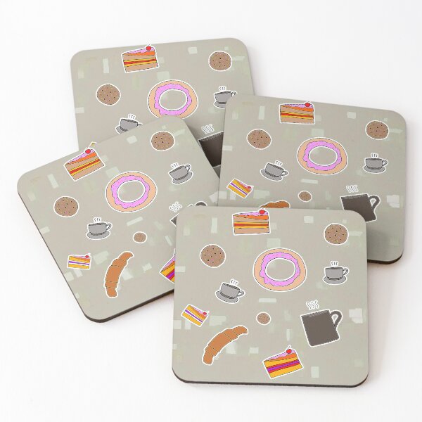 Item preview, "Café Treats Illustration with Cakes, Cookies, and Coffee" designed and sold by nighttime1990.