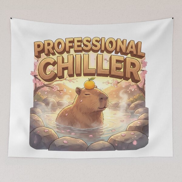 Item preview, Professional Chiller Funny Capybara Hot Spring Art designed and sold by DigitalAnnaBanana.