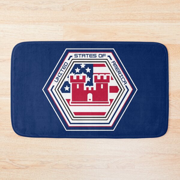 Item preview, United States of America Castle Hexagon Emblem – Patriotic Red Castle Design for Veterans, Military Engineers, and Proud Americans designed and sold by GFamilyC.