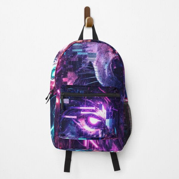 Item preview, Glitchy Neon Wolf in Cyberpunk Rain designed and sold by wavewolfpt.
