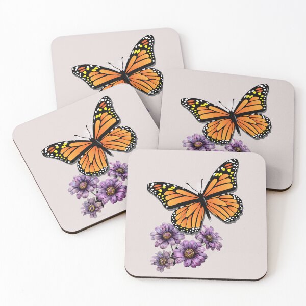 Item preview, Monarch butterfly and purple flowers designed and sold by Rockyctees.