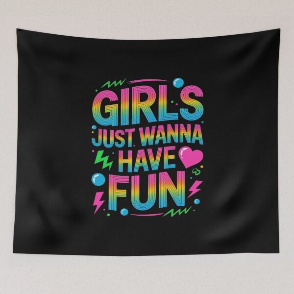 Item preview, 80's Girls Just Wanna Have Fun 1980s Girl Men Women designed and sold by MarkLeedsArt.