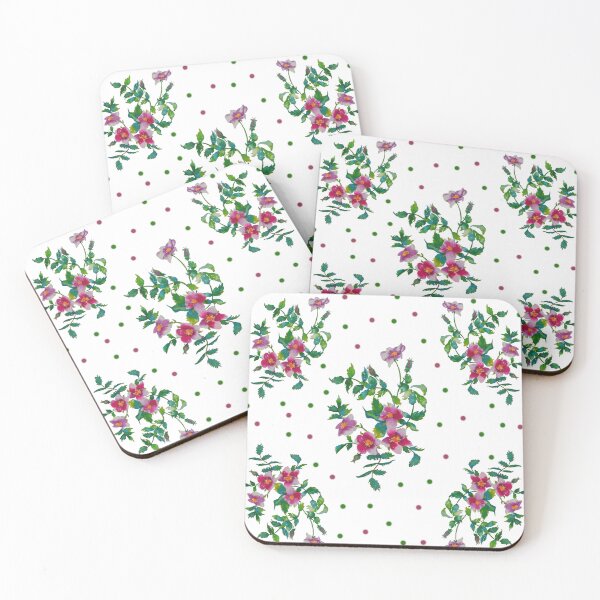 Item preview, Watercolor pink purple vintage  roses with polka dots  designed and sold by hollycooper.