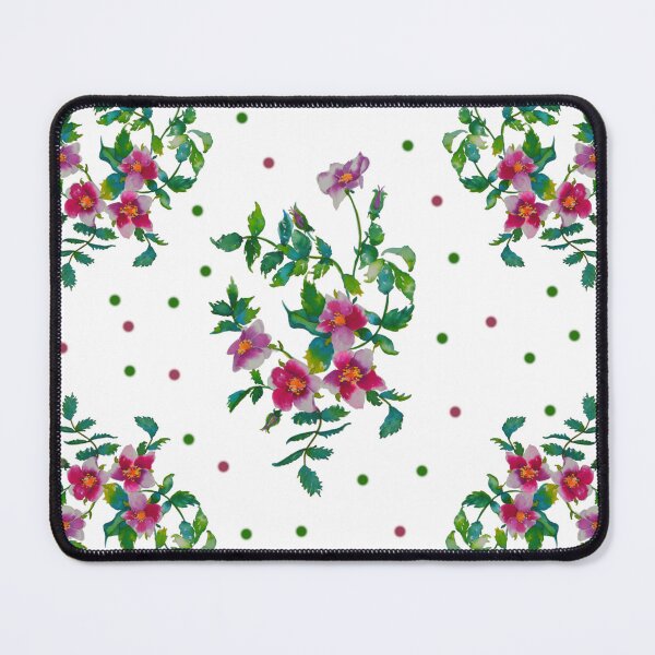 Item preview, Watercolor pink purple vintage  roses with polka dots  designed and sold by hollycooper.