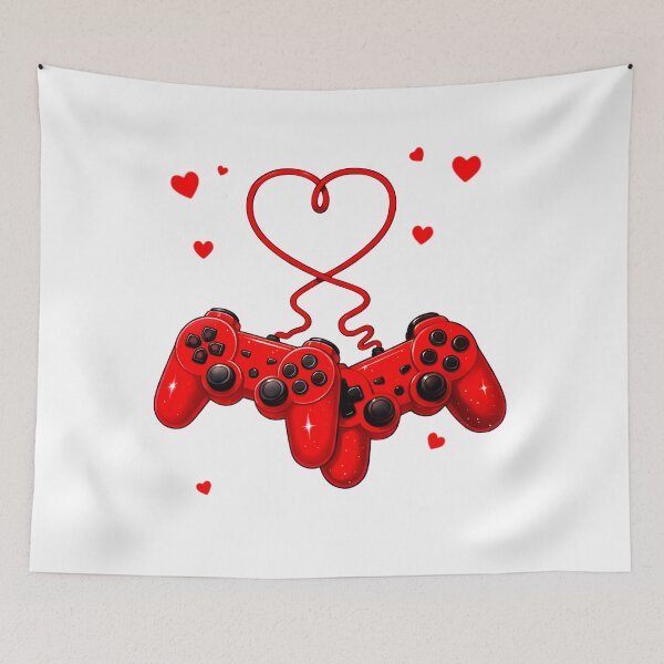 Item preview, Player One & Player Two Gamer Valentine Design designed and sold by CleanDecor.