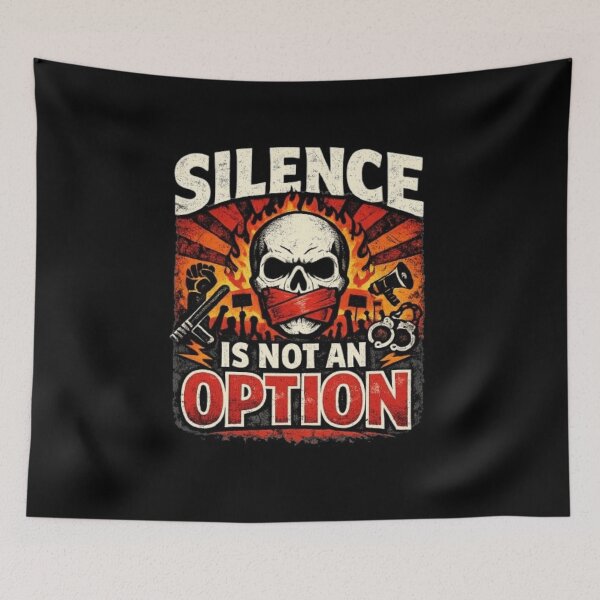 Item preview, Silence Is Not an Option – Bold Protest Statement Graphic Tee designed and sold by PHILOSOPHY-SWAG.