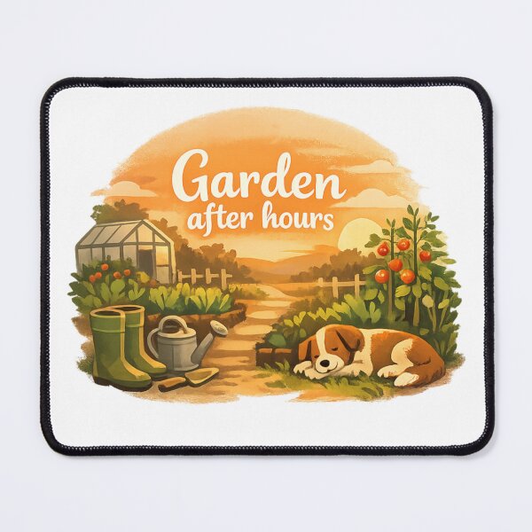 Item preview, Cozy gardening quote illustration – Garden after hours designed and sold by SashkArt.