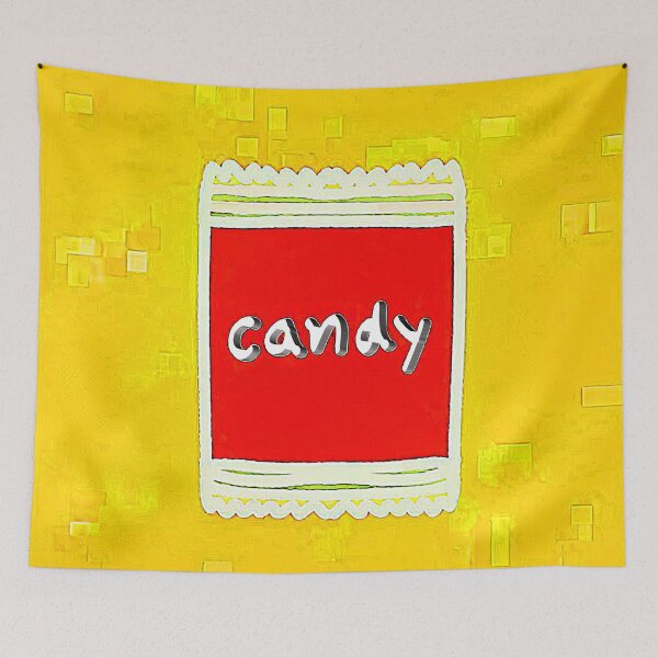 Item preview, "Red Candy Wrapper Illustration with Bold Typography" designed and sold by nighttime1990.