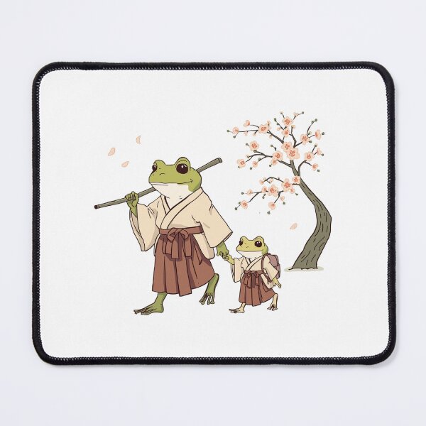 Item preview, Cute Frog & Toad Samurai Frogs Walking in Spring Cherry Blossoms designed and sold by SOUFIANE1991.