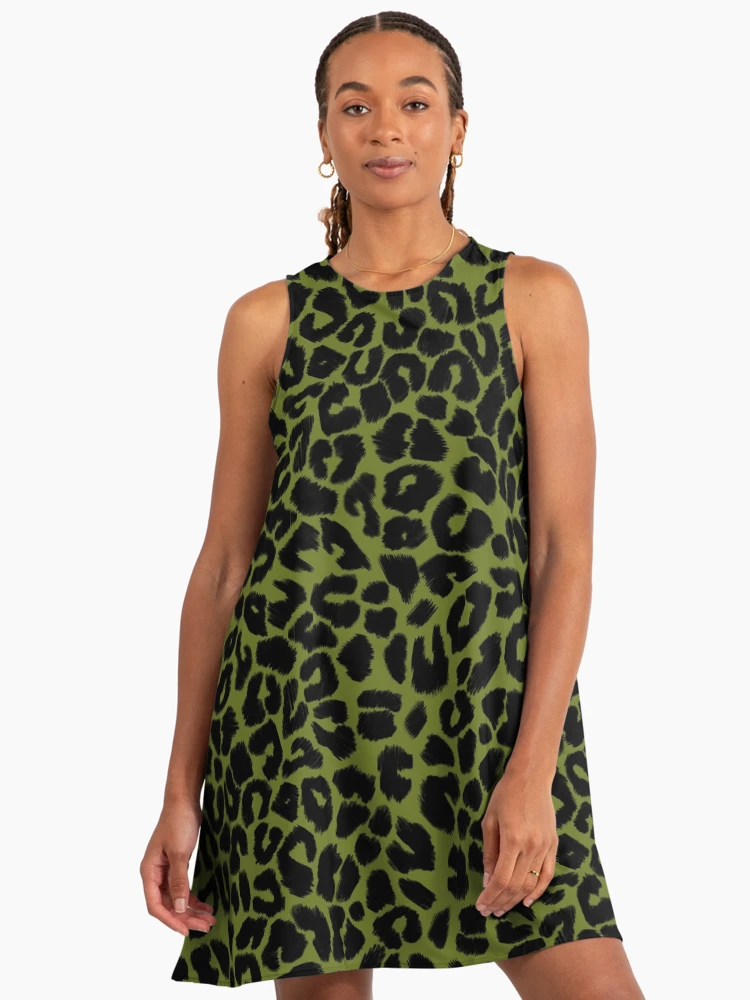Leopard Print Pattern in Green and Black" A-Line Dress for Sale by  OneThreeSix | Redbubble
