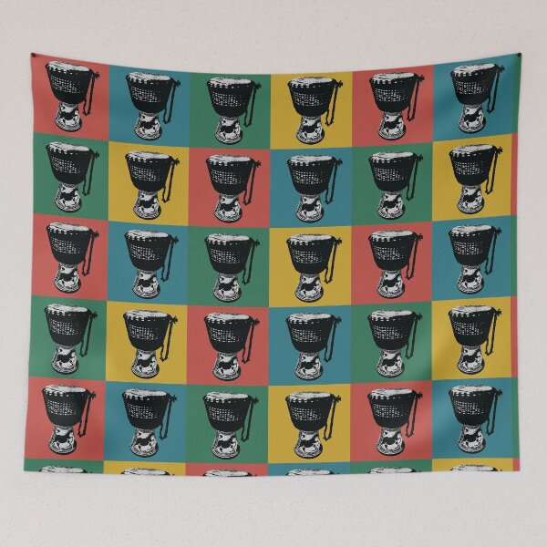 Item preview, African Echoes | Djembe Pop Art Stencil designed and sold by MammothArt.