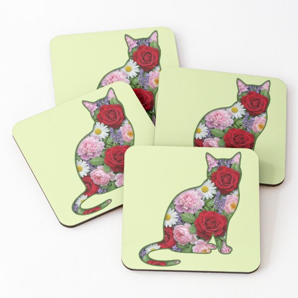 Item preview, Cat Silhouette Flowers designed and sold by Tridentulus.