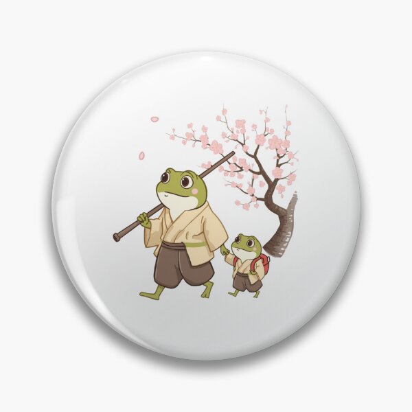 Item preview, Cute Frog & Toad Samurai Frogs Walking in Spring Cherry Blossoms designed and sold by SOUFIANE1991.