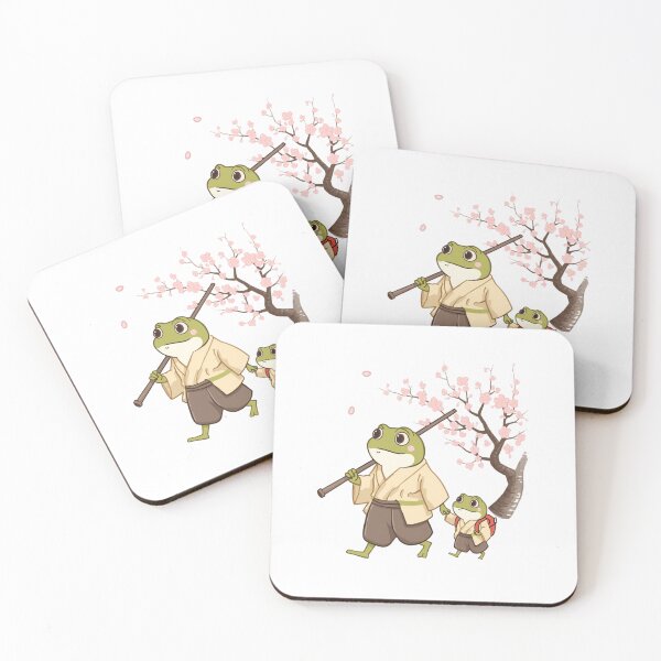 Item preview, Cute Frog & Toad Samurai Frogs Walking in Spring Cherry Blossoms designed and sold by SOUFIANE1991.