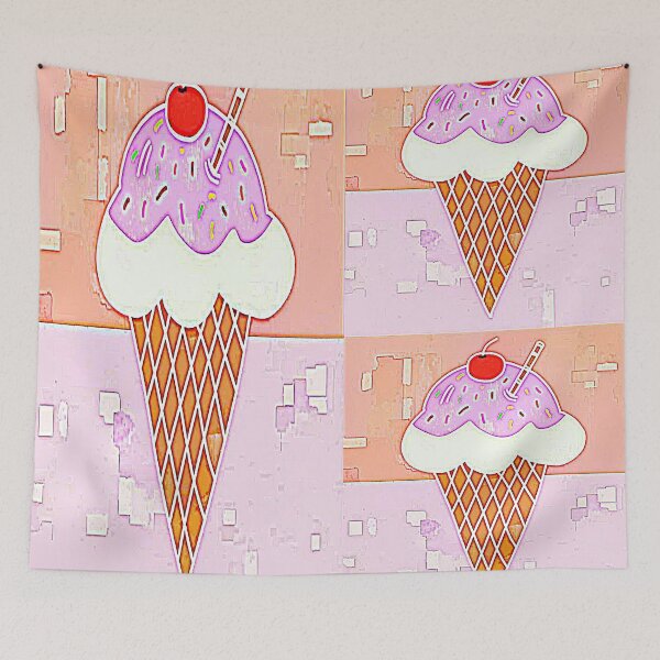 Item preview, "Ice Cream Cone Illustration with Sprinkles and Cherries" designed and sold by nighttime1990.