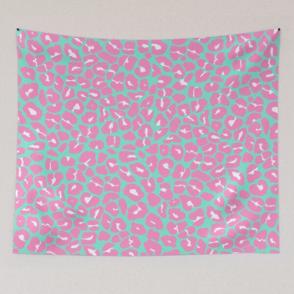 Item preview, Leopard Print Pattern in Pink, Turquoise and White designed and sold by OneThreeSix.
