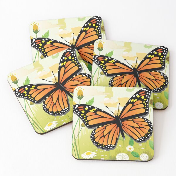 Item preview, Monarch butterfly and spring flowers designed and sold by Rockyctees.